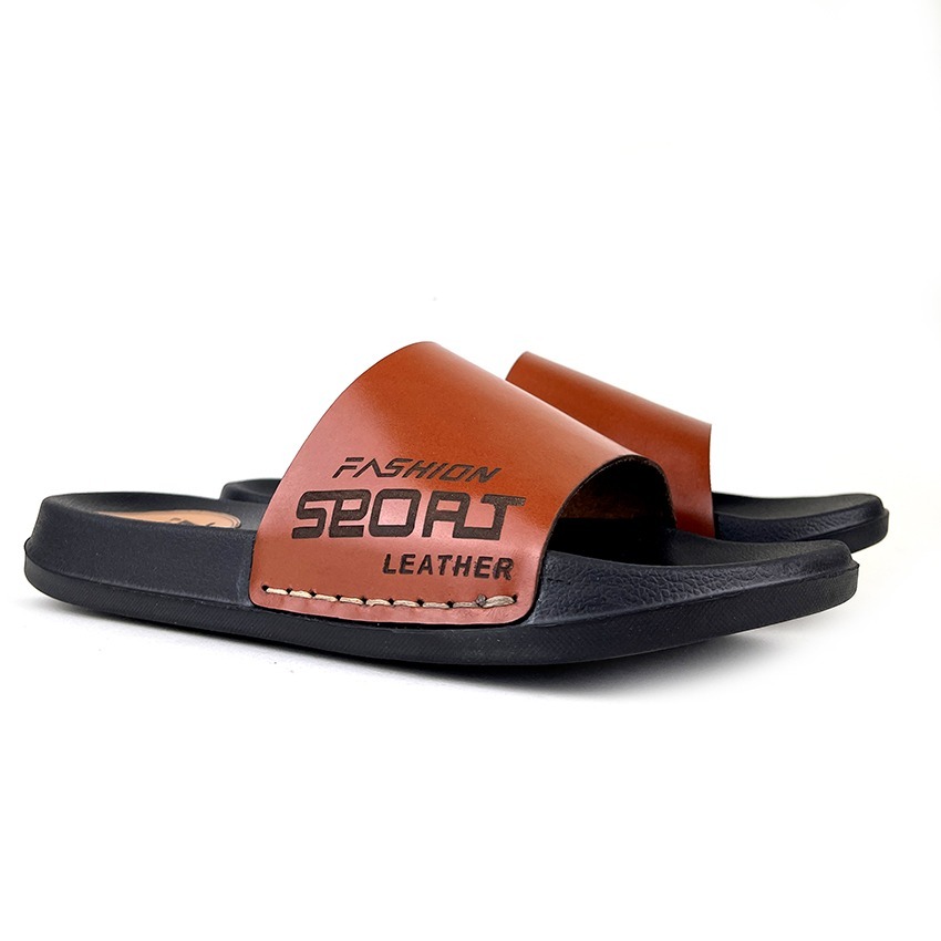 Sandal Kulit Pria Selop Ringan Bahan 100% Kulit Asli