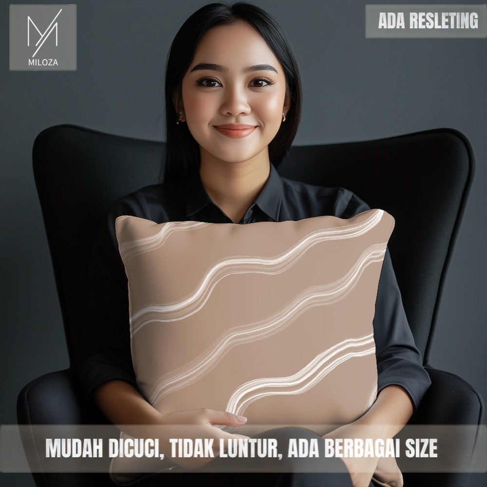 Sarung Bantal Sofa Motif Estetik Abstrak LV 38 - Tebal Kualitas Premium Full Printing Anti Luntur
