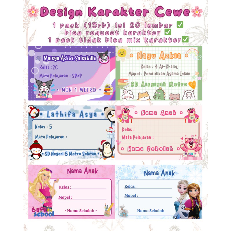 

Sticker Buku Sekolah