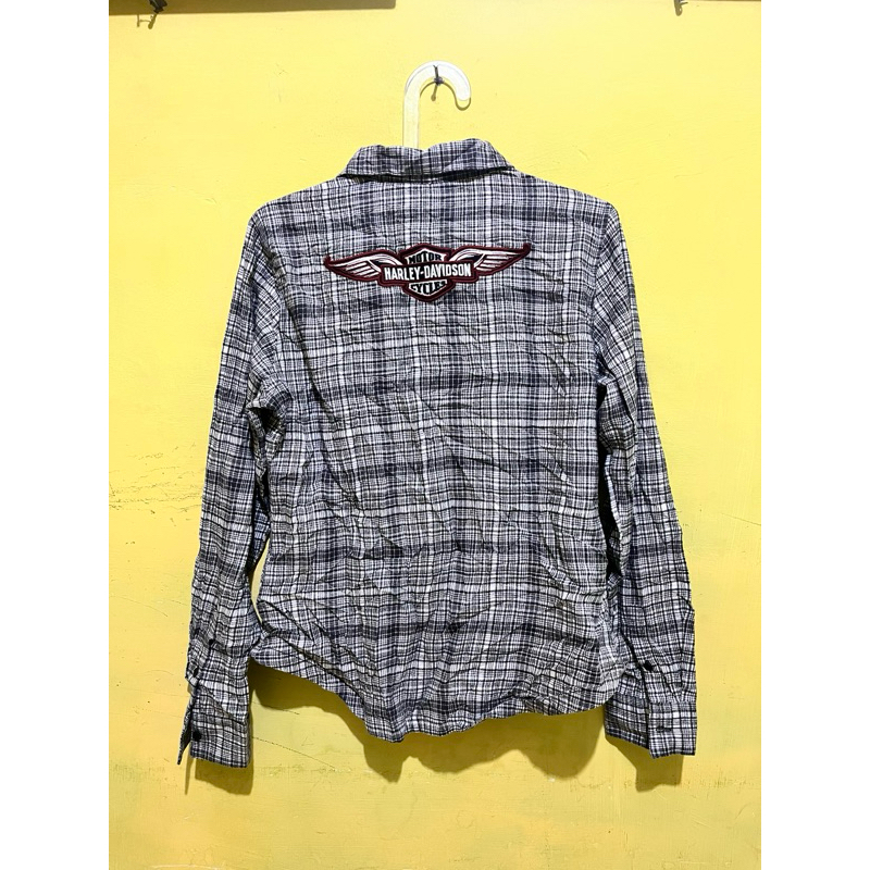 kemeja flannel harley davidson original second