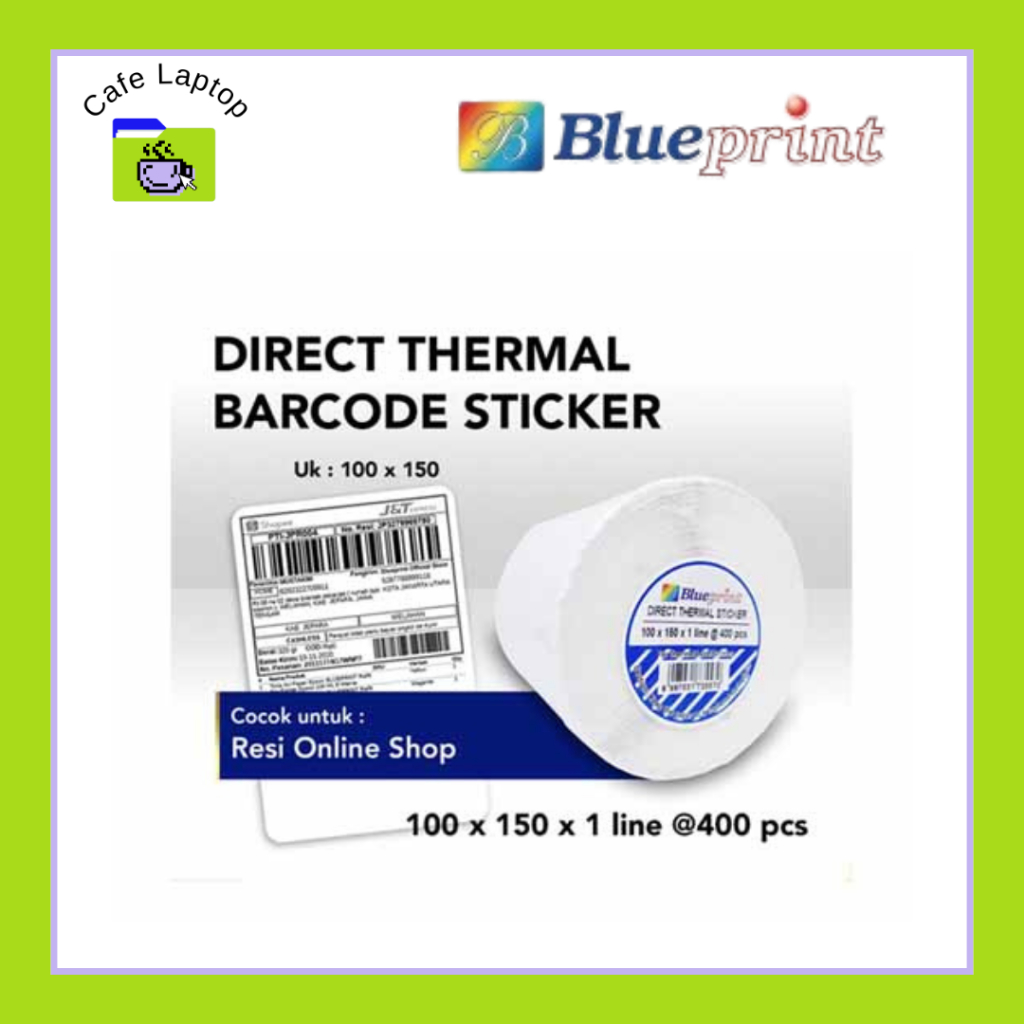 

STIKER LABEL THERMAL DIRECT BLUEPRINT 100X150X1@400 1 Roll