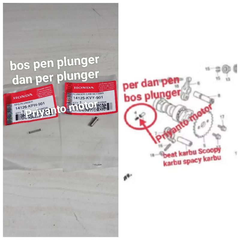 14125-KVY-901 14126-KPH-901 plunger per otomatis noken as dekompresi beat karbu Scoopy karbu spacy k