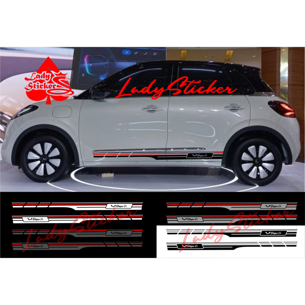 Sticker stiker mobil binguo ev cutting sticker mobil wuling binguo ev