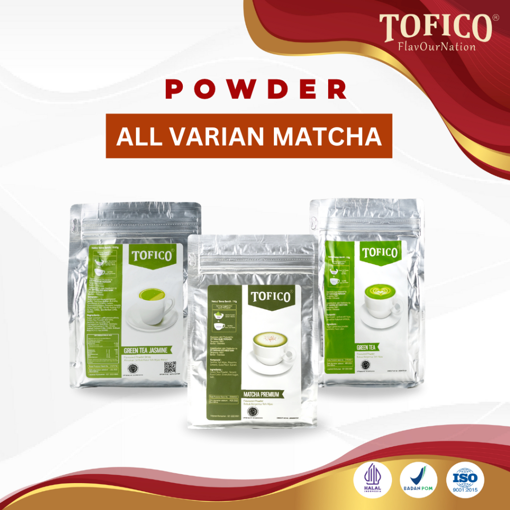 

Tofico All Varian Matcha Powder / Semua Rasa Matcha Premium 1 KG / Tofico Syrup Official