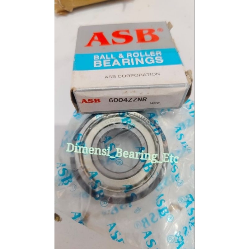 BALL BEARING WITH RING 6004 ZZ NR ASB / 6004ZZNR ASB