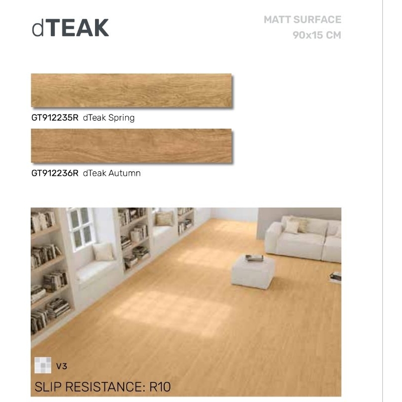 Roman Granit dTeak 90x15 structure Matt surfaced granit motif kayu wood wooden untuk lantai indoor o