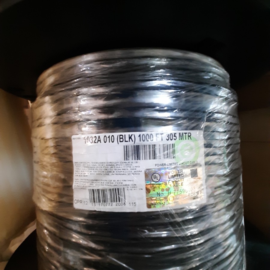 kabel awg 18 belden tipe 1032A hitam outdoor potongan/eceran