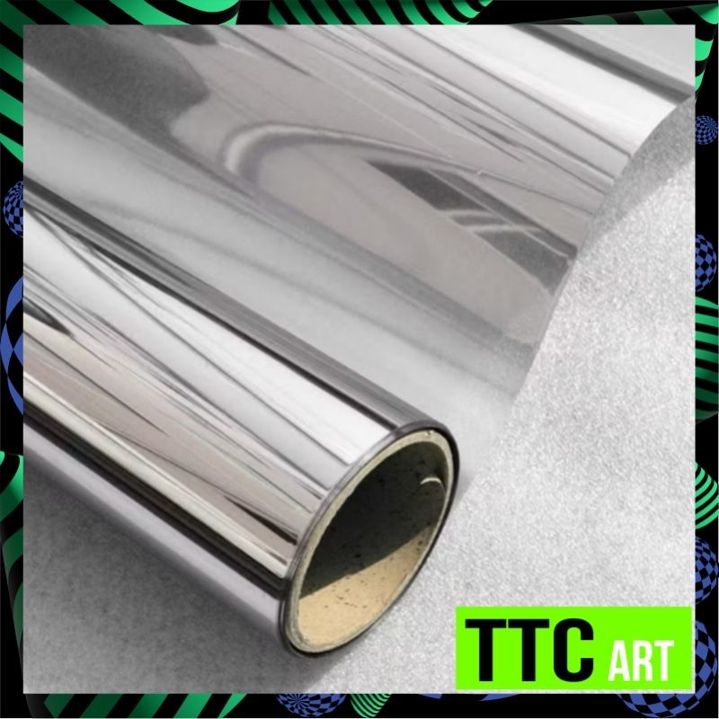 SILVER- SILVER (STIKER KACA FILM CERMIN) KEDUA SISI WARNA SILVER