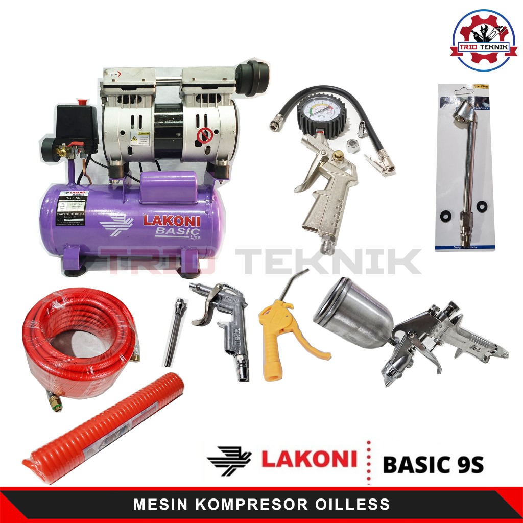 Kompresor Angin Listrik Lakoni Basic 9S Silent Oilless 3/4HP
