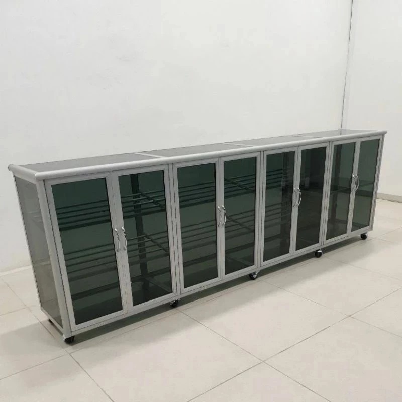 Lemari sepatu/lemari helm/rak sepatu alumunium/220X38X80/holo/full kaca riben