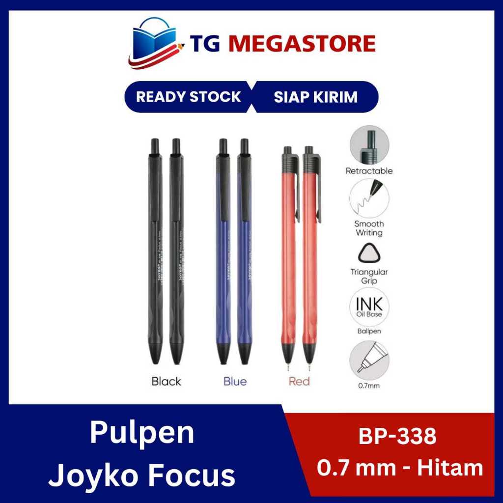

Pulpen Joyko BP-338 Focus 0.7 mm - Hitam