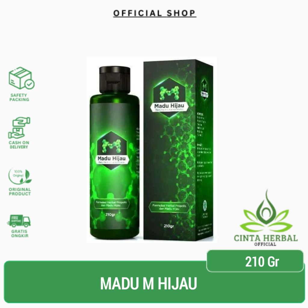 Madu Hijau Original 210gr | Madu Hijau Insani | Obat Herbal Asam Lambung dan Gerd - 130 gr
