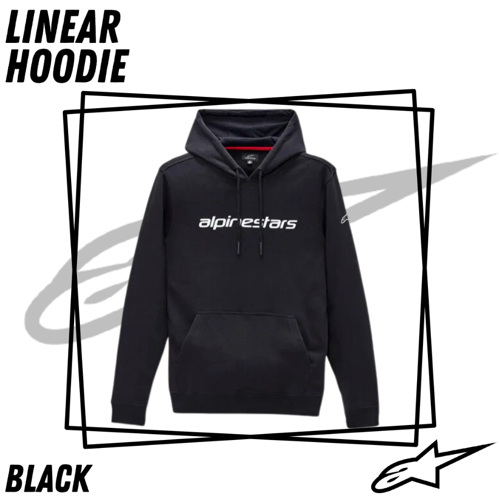 Alpinestars Linear Black Hoodie Jacket Jaket Sweater Original