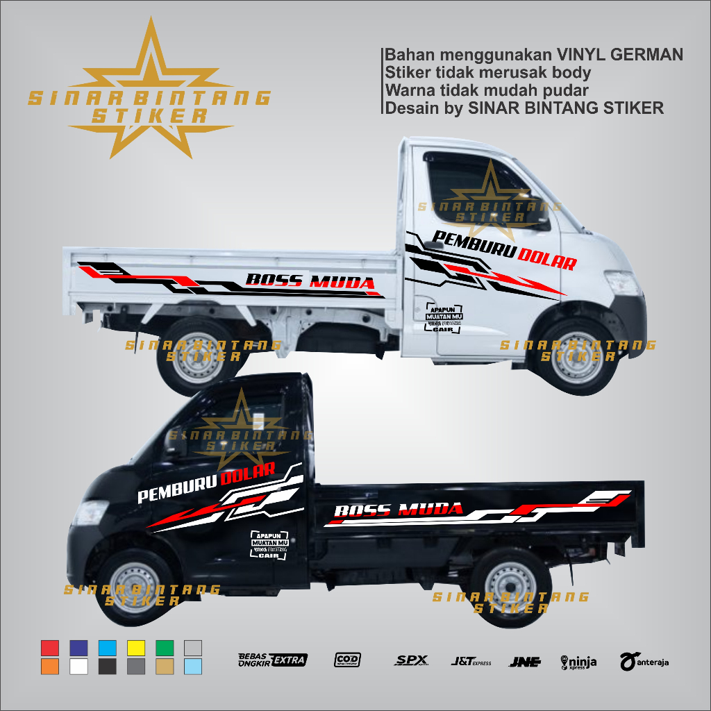 Stiker mobil pick up granmax apv stiker variasi striping pick up universal