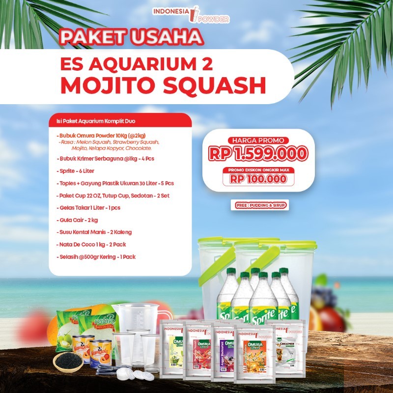 

[PAKET KOMPLIT ES AQUARIUM MOJITO SERIES] Paket Usaha Es Akuarium Bubuk Minuman Kekinian Paket Bisnis Minuman Komplit Langsung Jualan Modal Kecil Omura Powder
