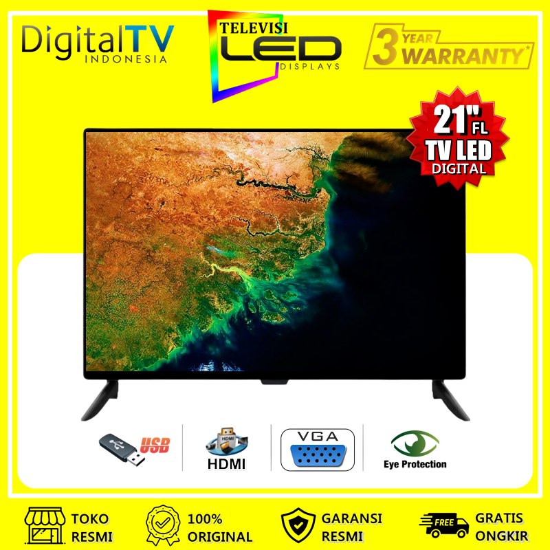 TV Digital TV 22 inch TV LED Full HD Televisi HDMI VGA USB