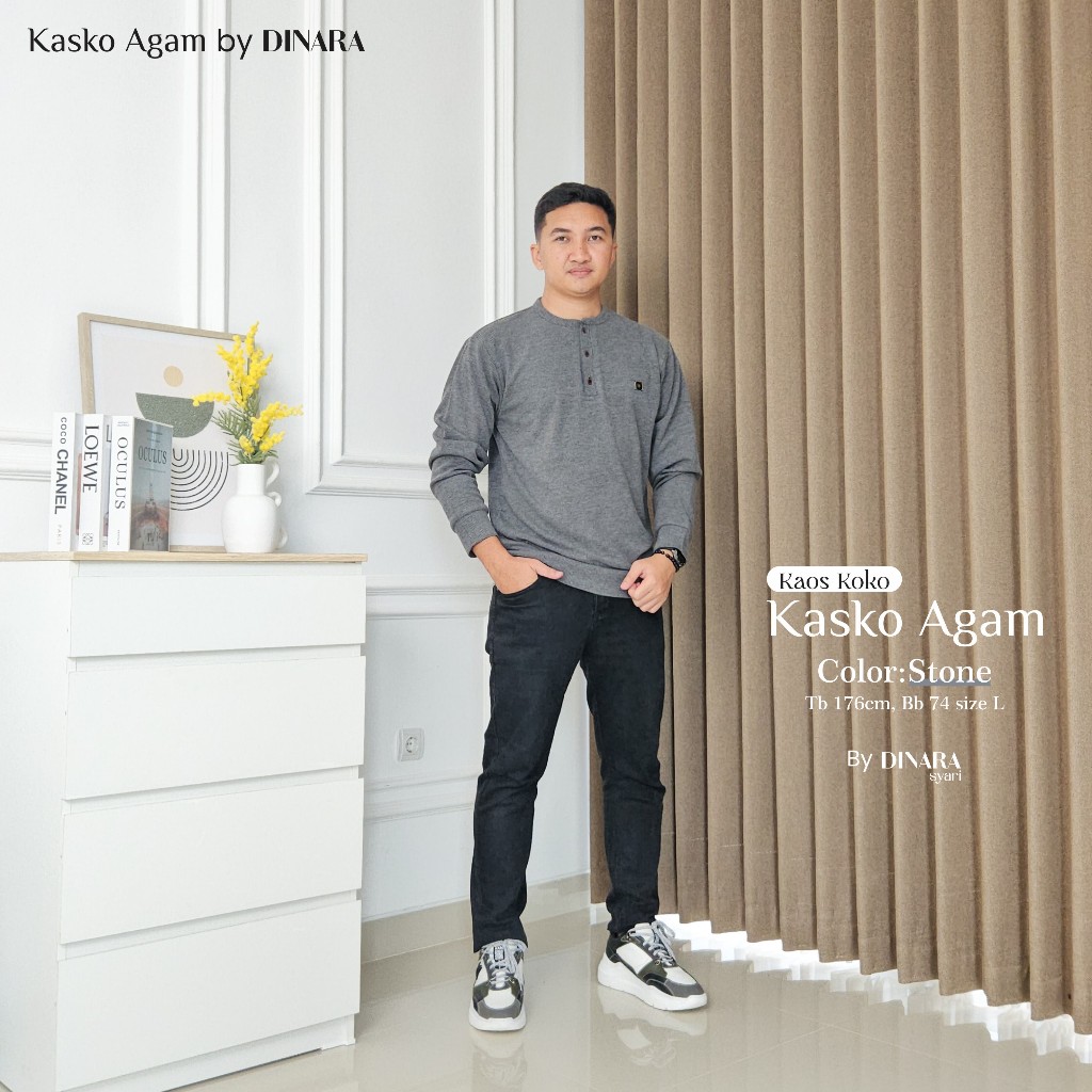 Kaos Koko Kasko Knit Agam Lengan Panjang