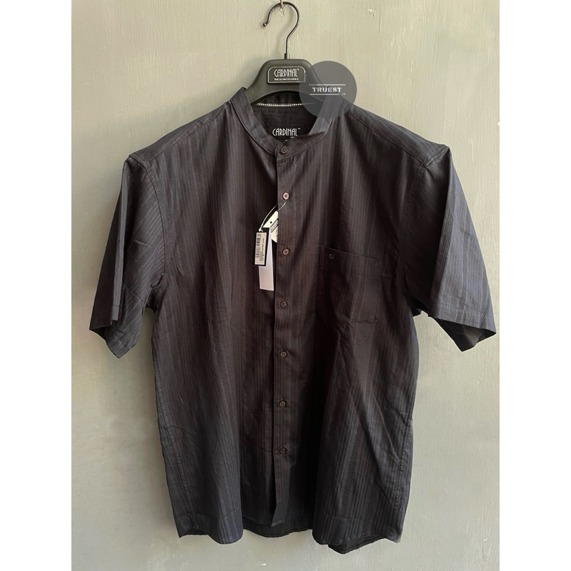 Kemeja Koko Hitam Cardinal Original Lengan Pendek | Baju Koko Cardinal Original Lengan Pendek | Paka