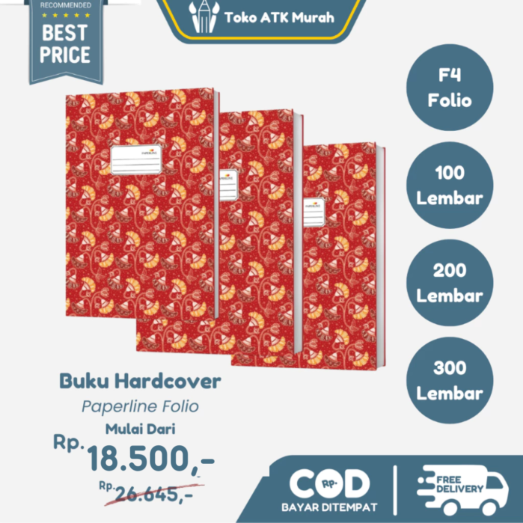 

Buku Tulis Folio 100 Lembar Hardcover Paperline - Buku Agenda