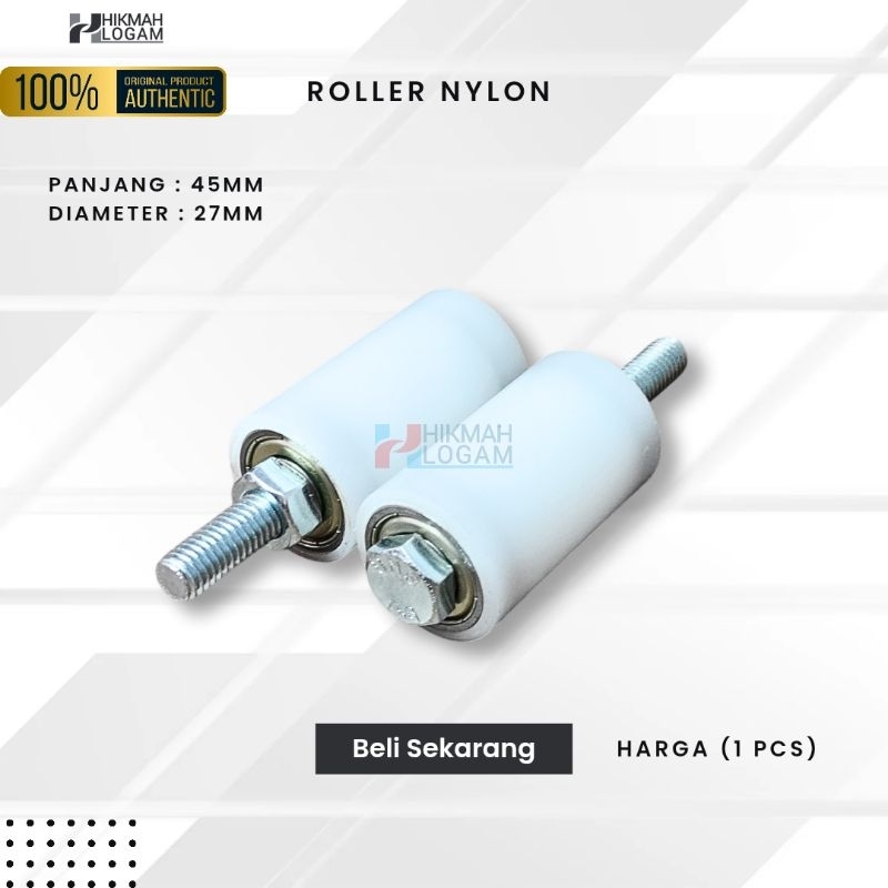 Roda Roller Nylon 27×45 - Roller Nilon Pagar Stainless