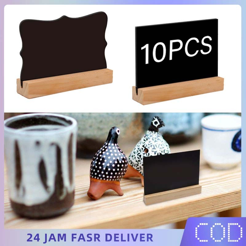 

10pcs Mini Chalkboard Blackboard Standing Mini Papan Hitam Kapur Cafe Mini Chalkboard Stand