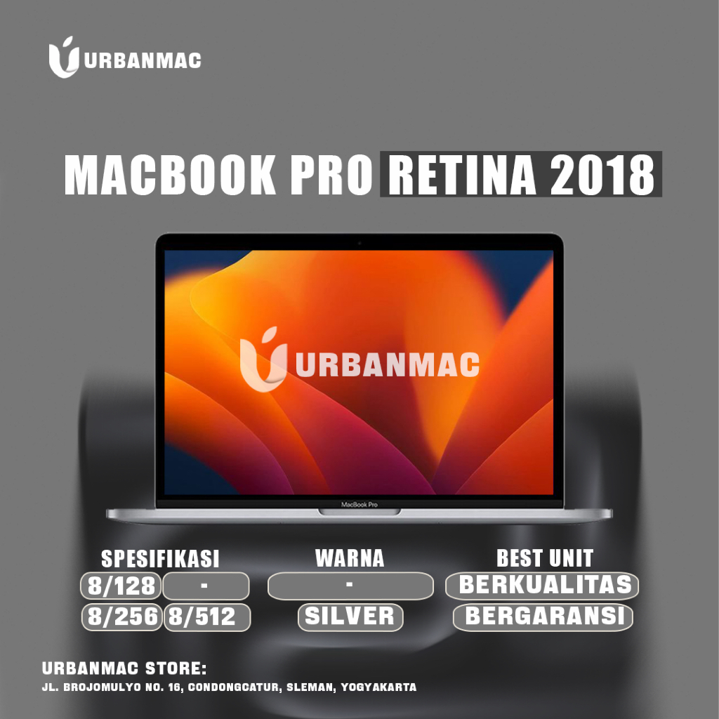 MACBOOK PRO RETINA 2018 13” RAM 8//16 SSD 256//512 SECOND LIKE NEW