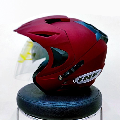 [Bisa COD] Helm double visor basic GHZ SNI original mirip ink Dewasa Hitam Merah Coklat Abu Biru Pin