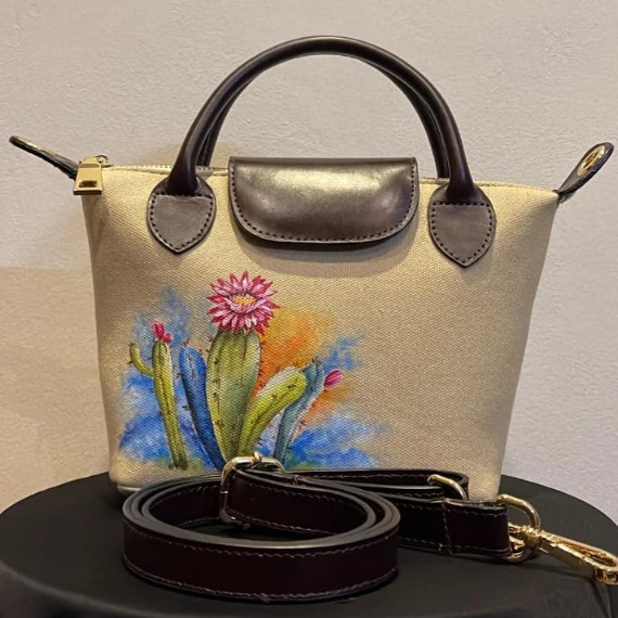 LC BAG Series Kanvas Variasi Kulit size S Tas Lukis Kanvas Variasi Kulit Ukuran S By Zenea Lukis