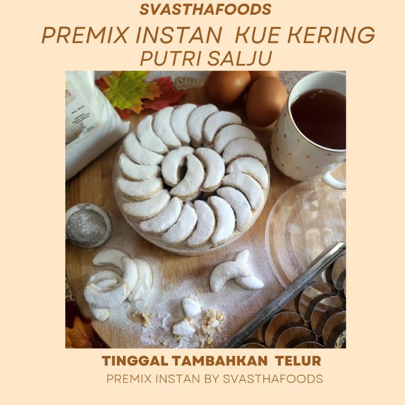 

Kue Puti Salju Premix Atau Bahan adonan Putri salju &Tepung instan Kue