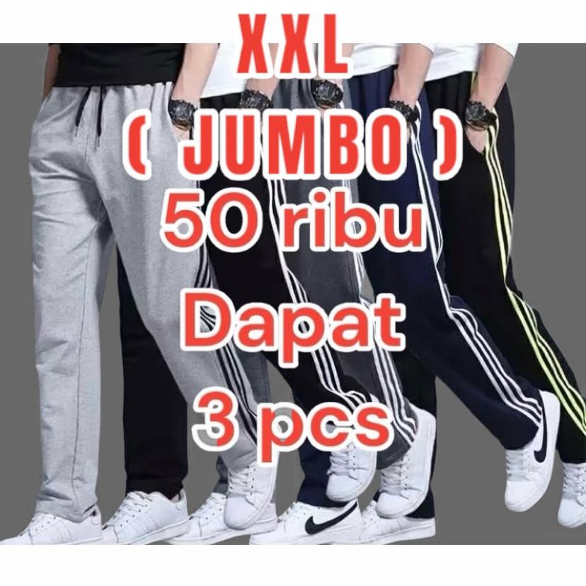 [PROMO 3 PCS ]Celana Panjang Olahraga Pria Wanita Lari Running Senam Dewasa JUMBO/Celana Trening Pan