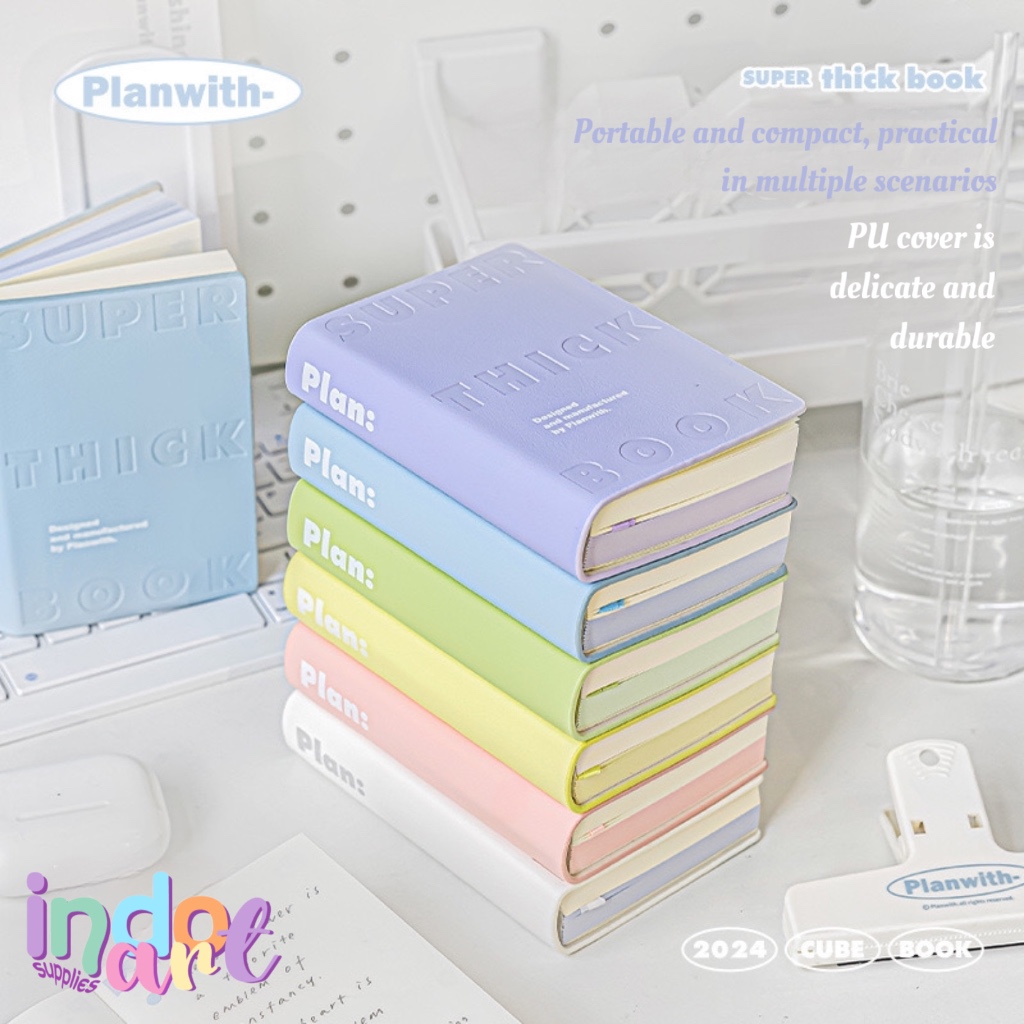 

(IAS) PlanWith Super Thick Pocket Book Buku Note Kecil Kantong Note Pad Mini Leather Memo To Do Grid