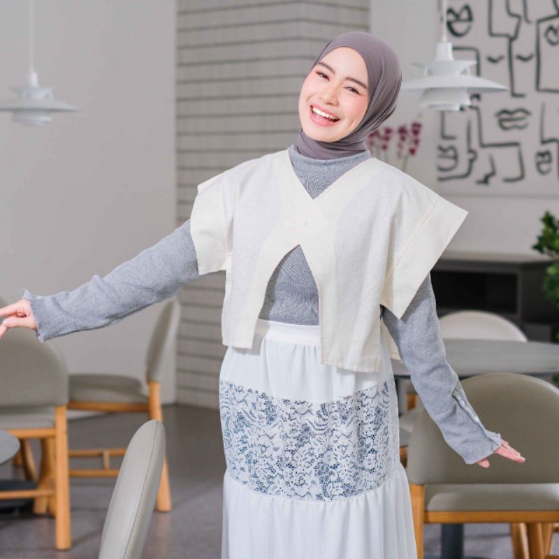 vest linen kekinian outer wanita korean style hijabers