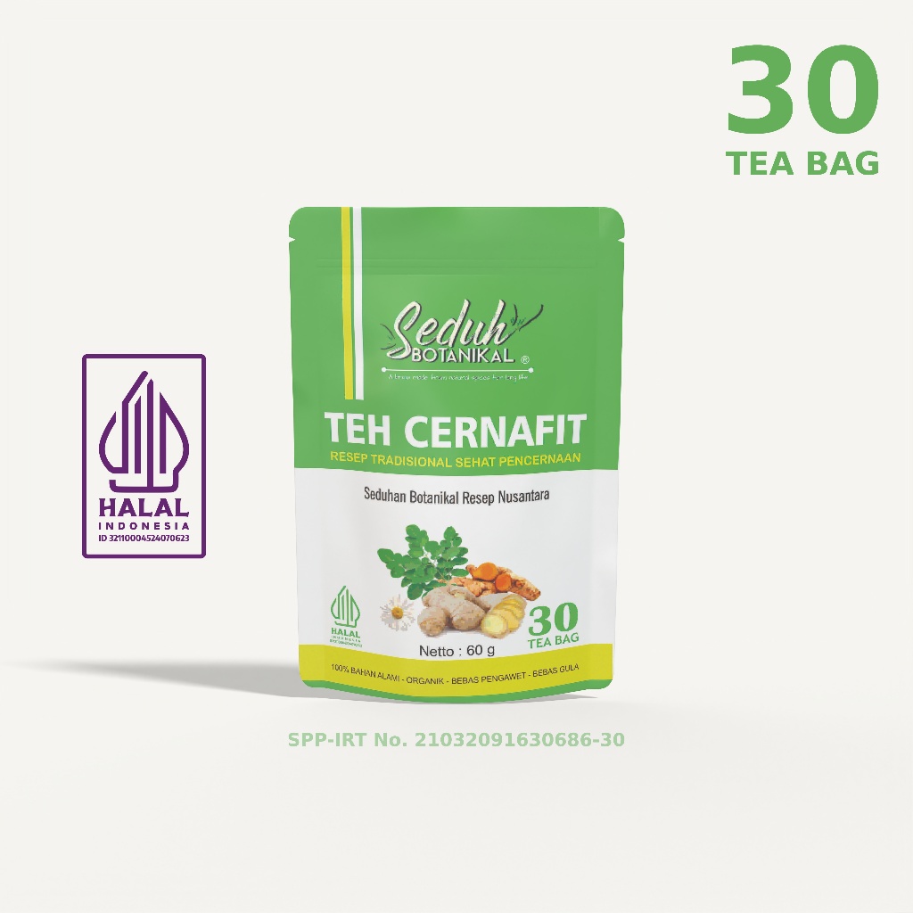 

SEDUH BOTANIKAL Teh Cernafit | Sehat Pencernaan Lambung Usus | Resep Teh Rempah JSR | 30 Tea Bag