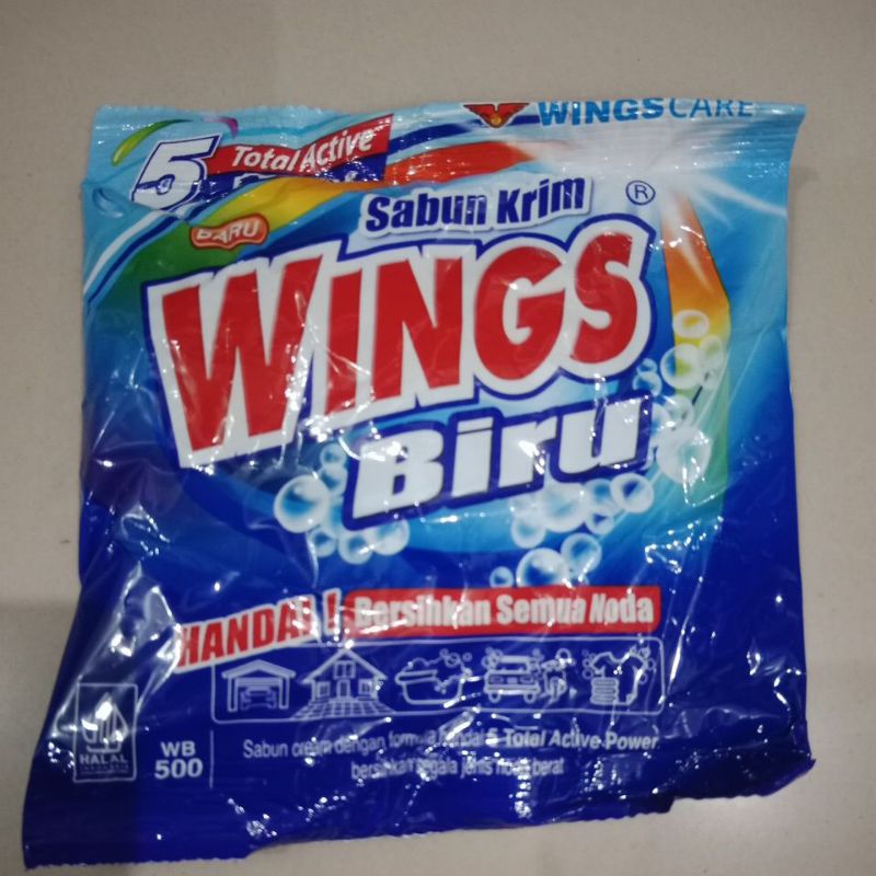 Wings Biru Sabun Total Active 500