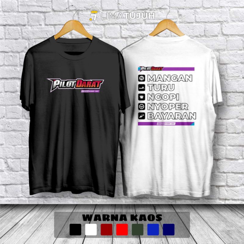 Kaos Pilot Darat Mangan Turu Ngopi Baju Distro