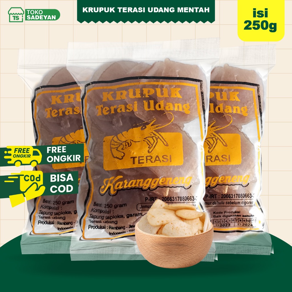 

Kerupuk Udang Terasi Mentah 250 Gram Oleh Oleh Rembang