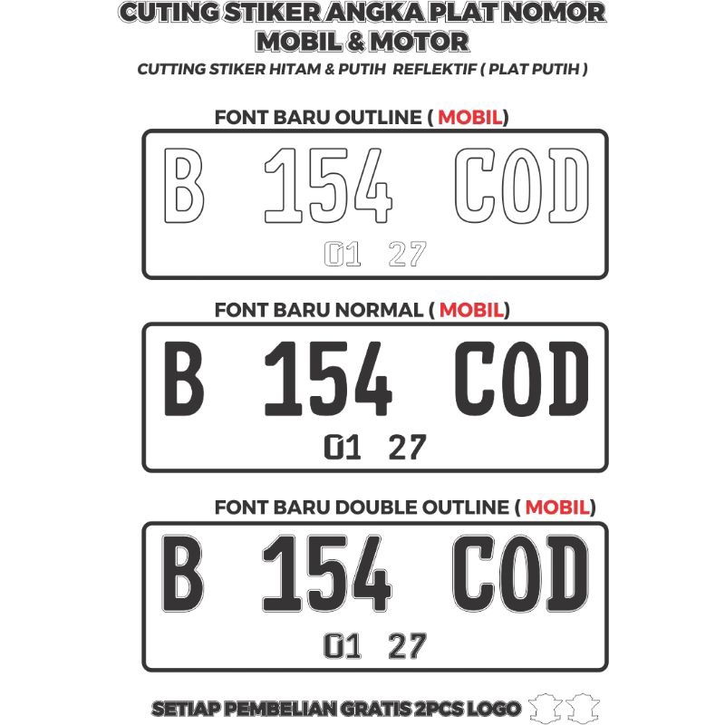 CUTTING STIKER ANGKA PLAT MOBIL