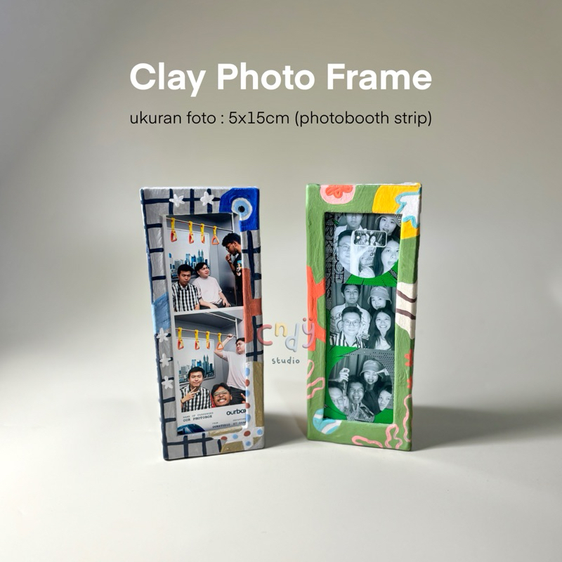 Clay Photo Frame | ukuran foto: 5x15cm (photobooth strip)