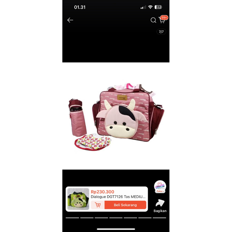 tas bayi dialogue pink preloved