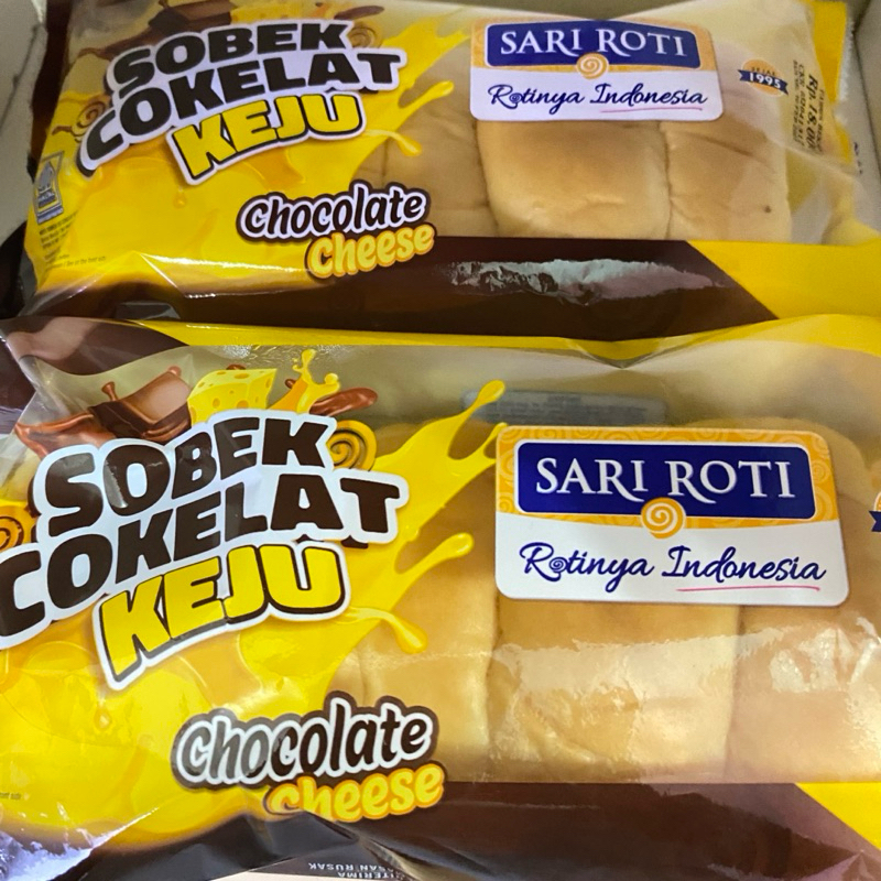 

Sari Roti Sobek Coklat Keju exp selalu baru chocolate cheese torn bread 214 gr