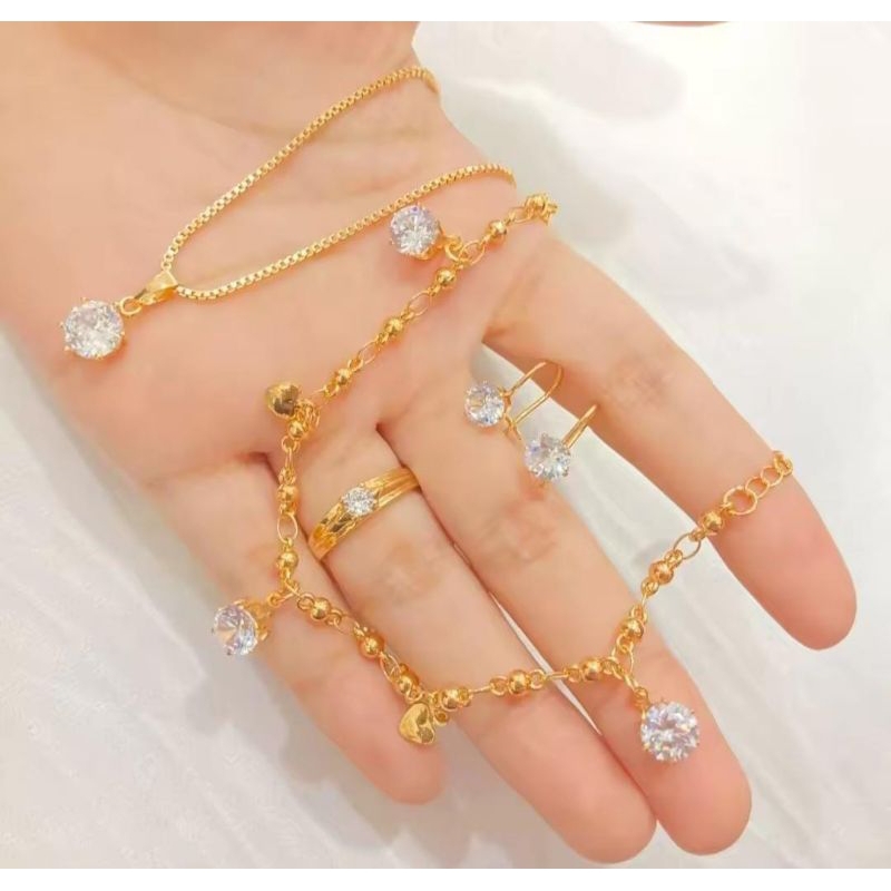 SET PERHIASAN TITANIUM DEWASA ANTI KARAT ANTI LUNTUR