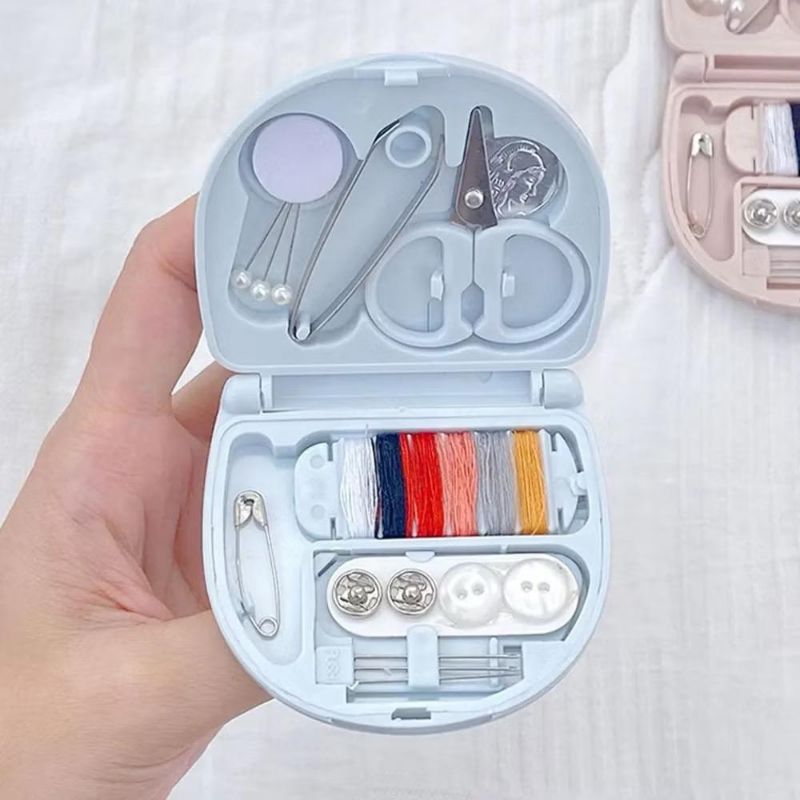 Alat Peralatan Menjahit Sewing Kit Travel Mini Benang Jarum Peniti Meteran Gunting Kecil Mini Pinset