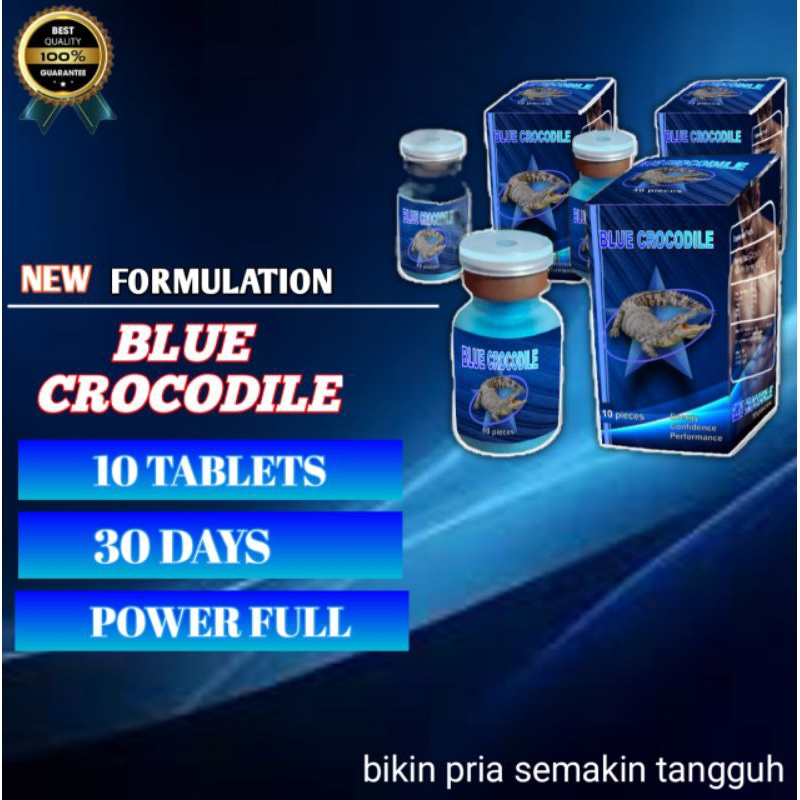 Blue Crocodile Botol Isi 10 Capsul Obat Herbal Stamina Pria Kuat Tahan Lama Asli Usa