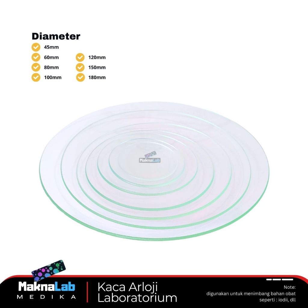 Rrc Kaca Arloji Laboratorium [Pcs] L Watch Glass Gelas Arloji Lab Cawan Arloji Kaca Per Pcs