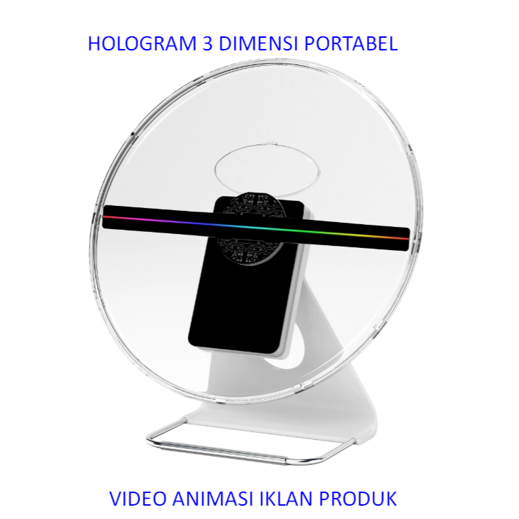Kipas Hologram 3D Portabel Iklan Video Animasi 3 Dimensi