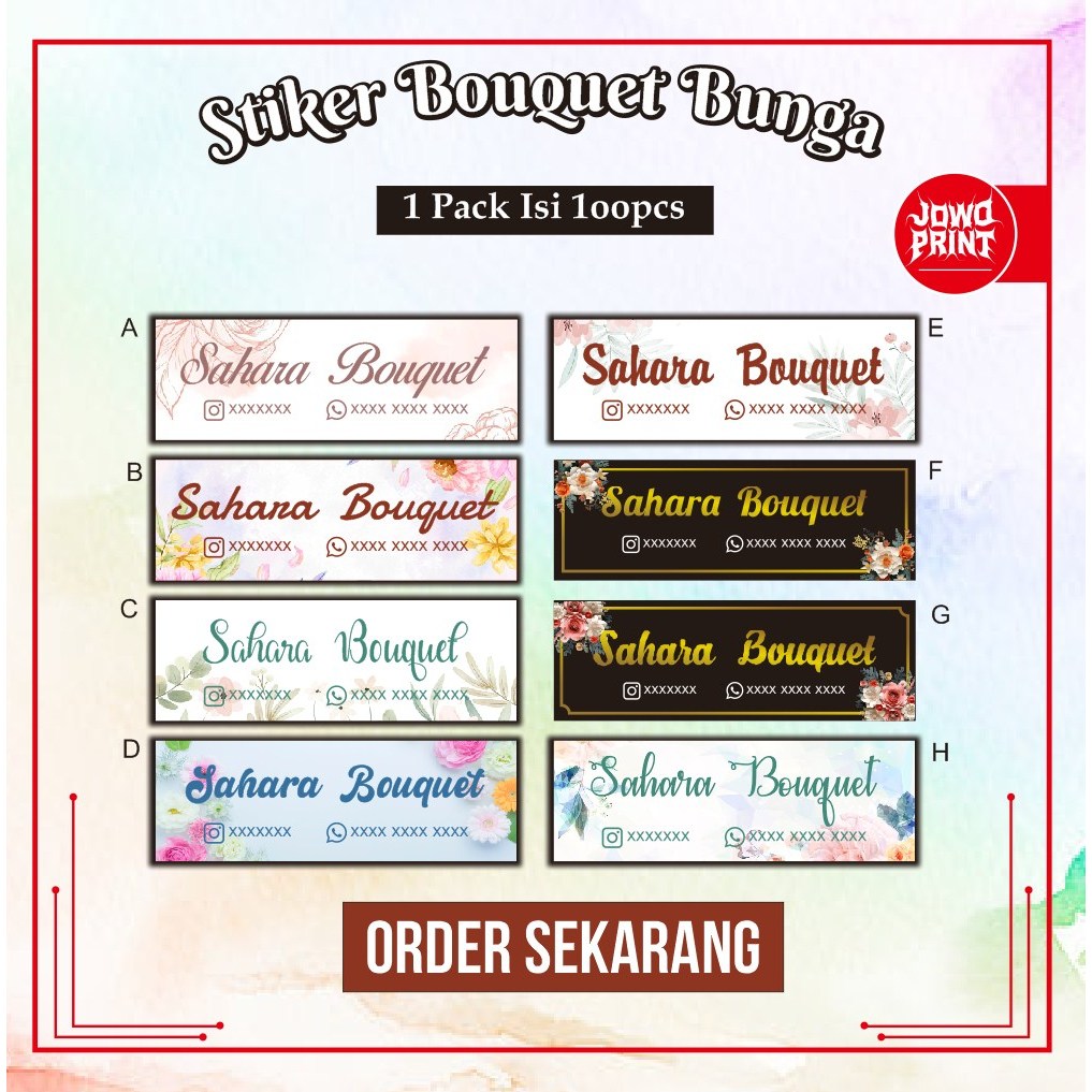 

(1pack ini 100pcs) Stiker label buket - stiker bouquet - stiker bouquet