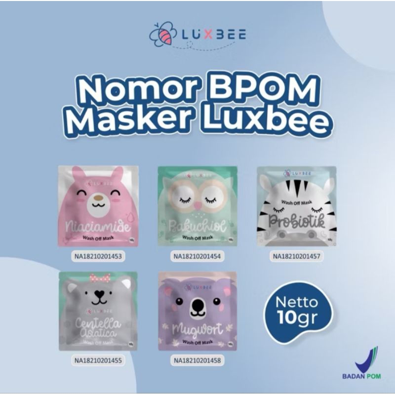 Masker wash Off Luxbee BPOM (RANDOM)