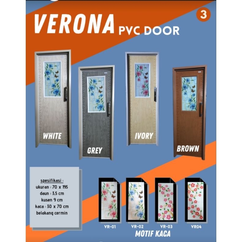 PINTU PVC KAMAR MANDI MOTIF KACA HARGA ECONOMIS