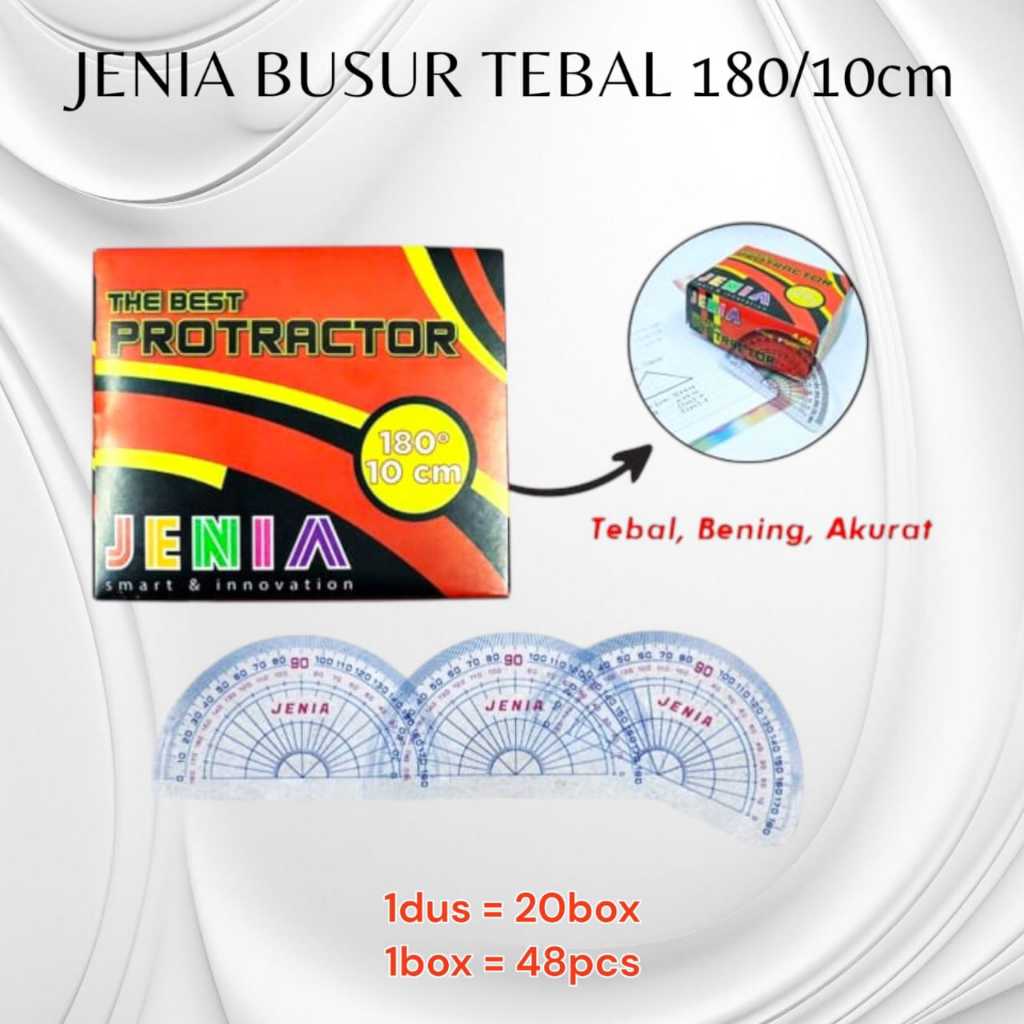 

JENIA busur 180 derajat / 10 cm plastik tebal