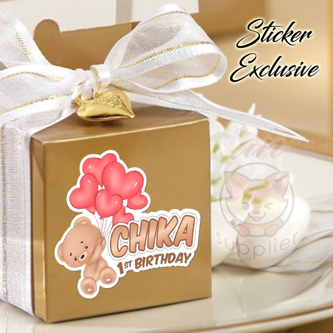 

50 STIKER / STICKER BEAR 2-1 UTK BAG / BENTO / SOUVENIR ULTAH ULANG TAHUN